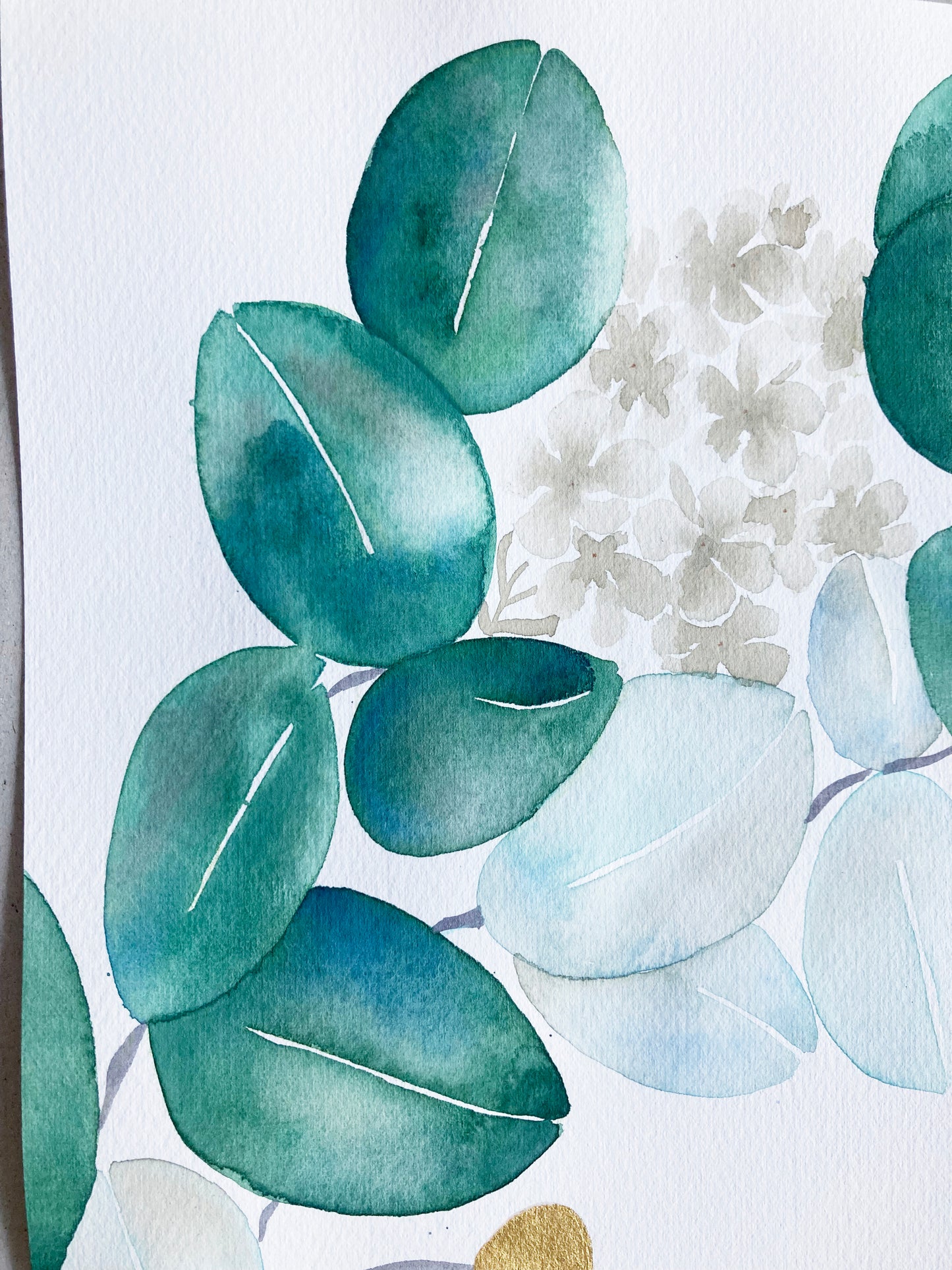 Eucalyptus & Gold Leaves Ketubah | Timeless Botanical Watercolor | Personalized Fine Art Jewish Wedding Certificate