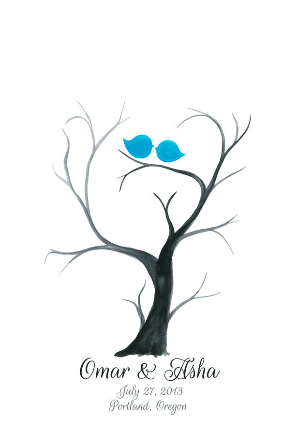 Reserved Listing for Wafa A. - Custom Fingerprint Wedding Guest Book