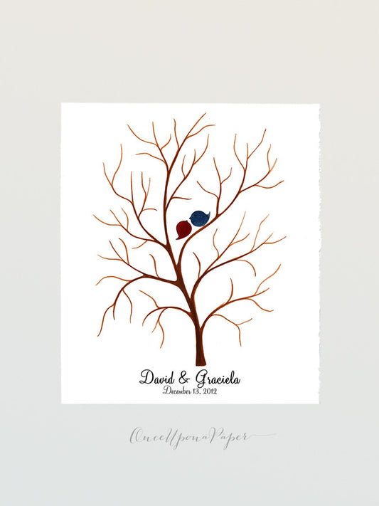 Wedding Tree Thumbprint fingerprint ready wedding guestbook