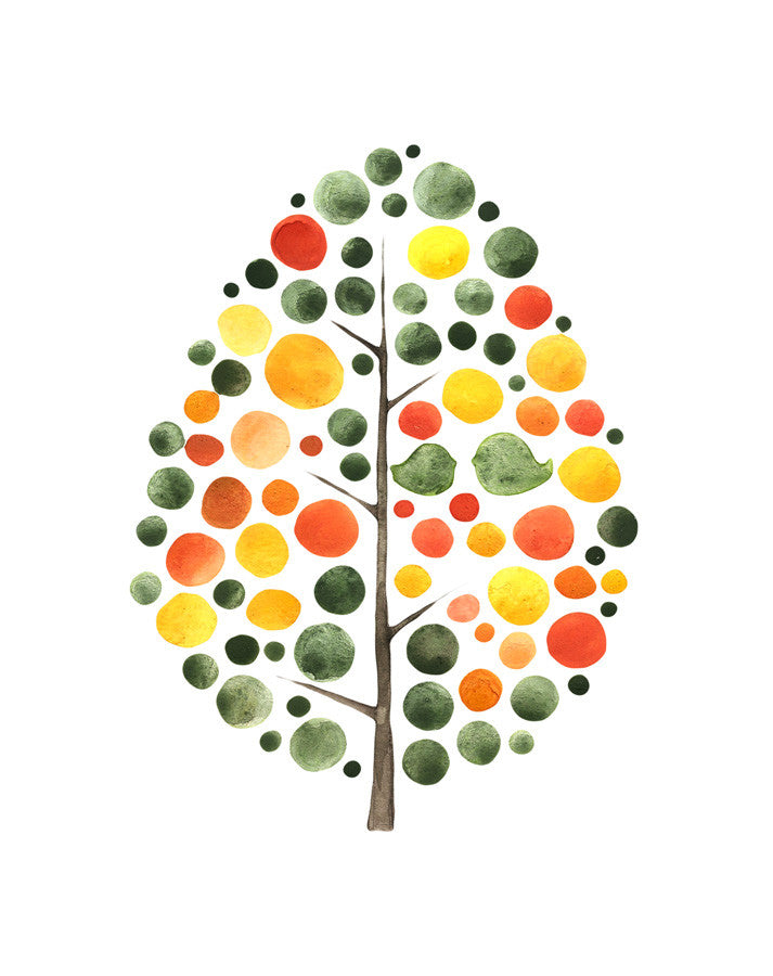 AGAINST THE SUNLIGHT TREE Watercolor Art Print