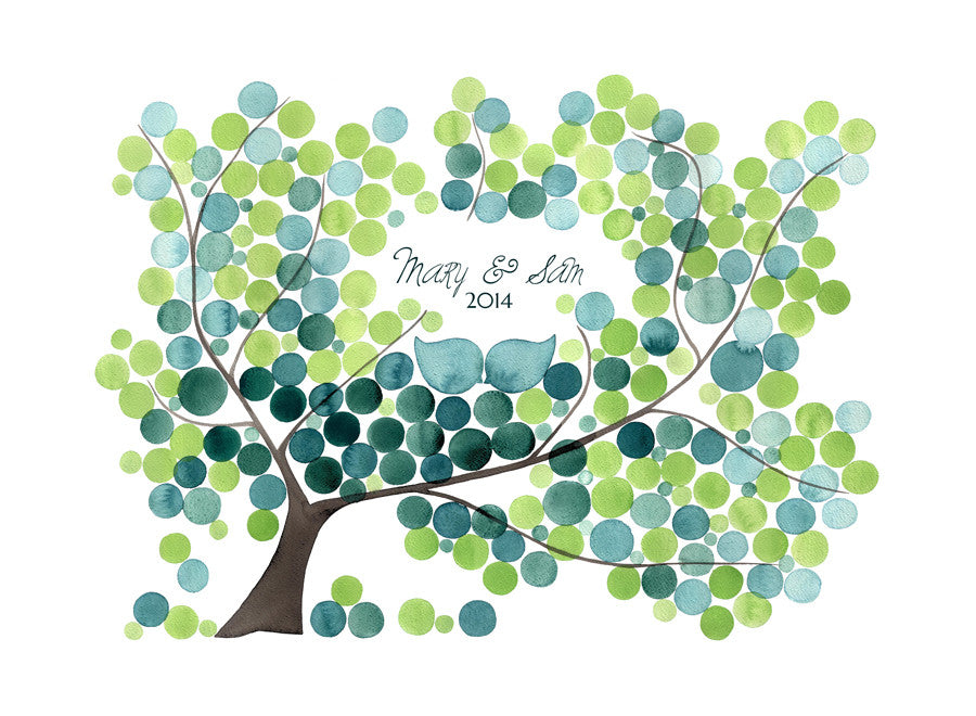 FRESH PECAN TREE custom wedding guest book