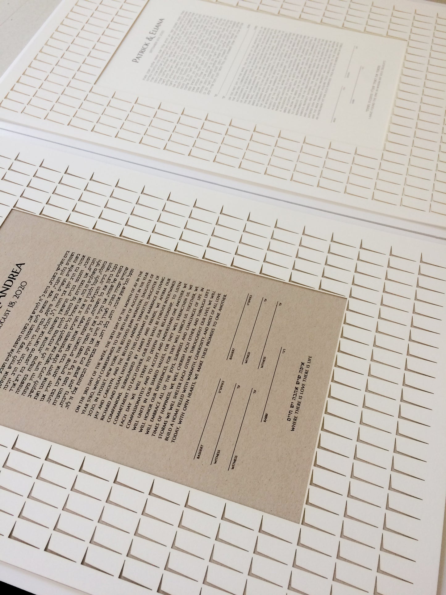 Ketubah Papercut White City Windows