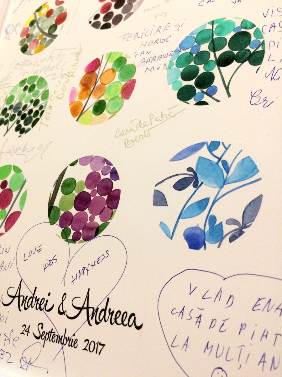 Wedding Guest Book art Print - Polka Dots