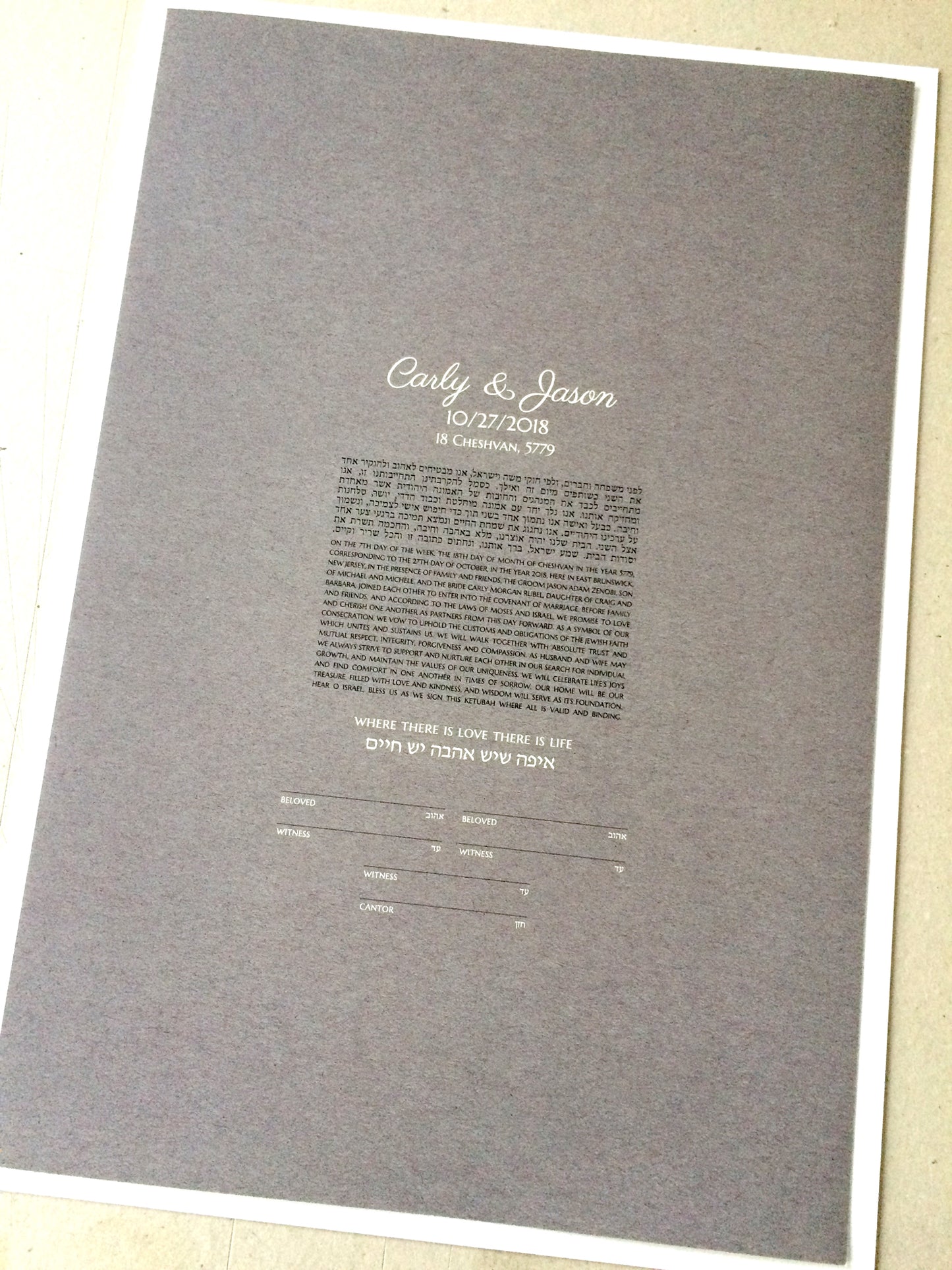 Gray like wedding Simple Ketubah Jewish weddings
