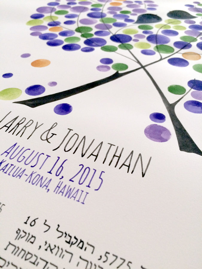 Custom Ketubah painting >< Reform, Interfaith and traditional Ketubah texts