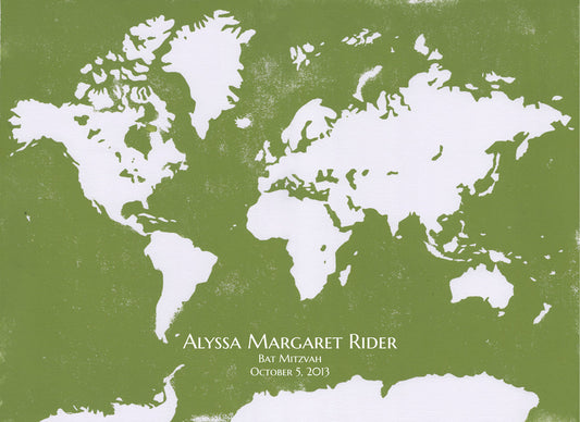 Wedding Guest Book WORLD MAP