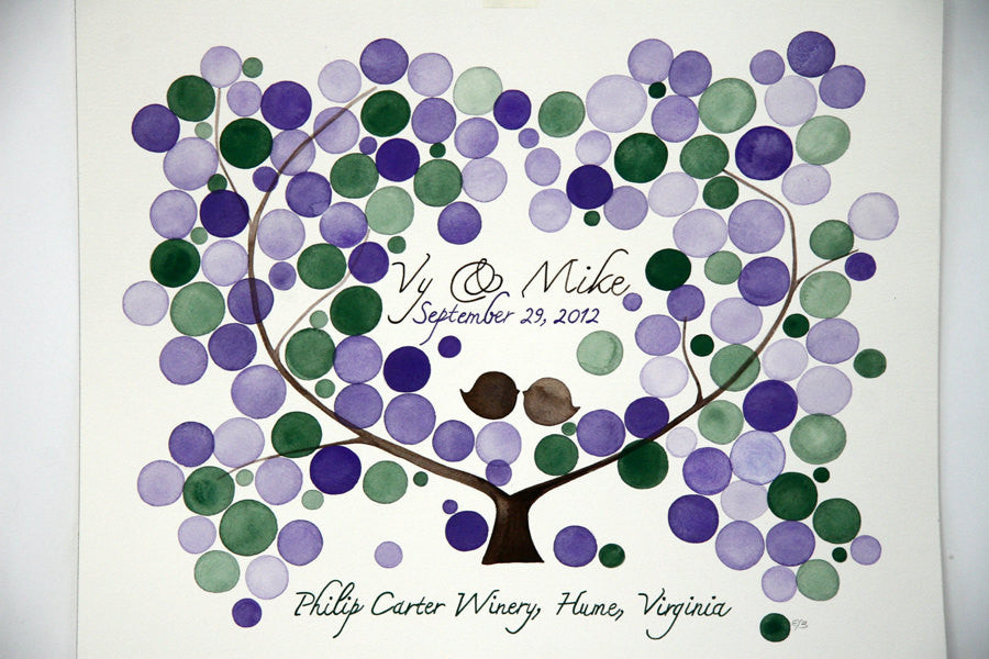 Custom Wedding Guest Book Tree Alternative - 175 guest signatures Large Custom Wedding guestbook, Event Tree Guest book, love birds