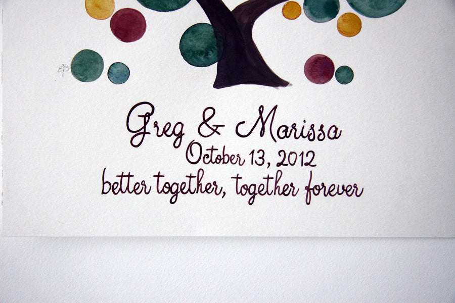 Custom Wedding Guest Book Tree - 30 guest signatures Rustic Guest book alternative, wedding tree of life with love birds, signature leaves