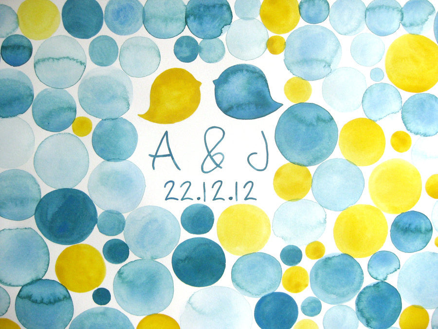 Wedding Guest Book Signature Stones - 200 guest signatures Guest book alternative, wedding penny tiles, Guest Signature Stone watercolor