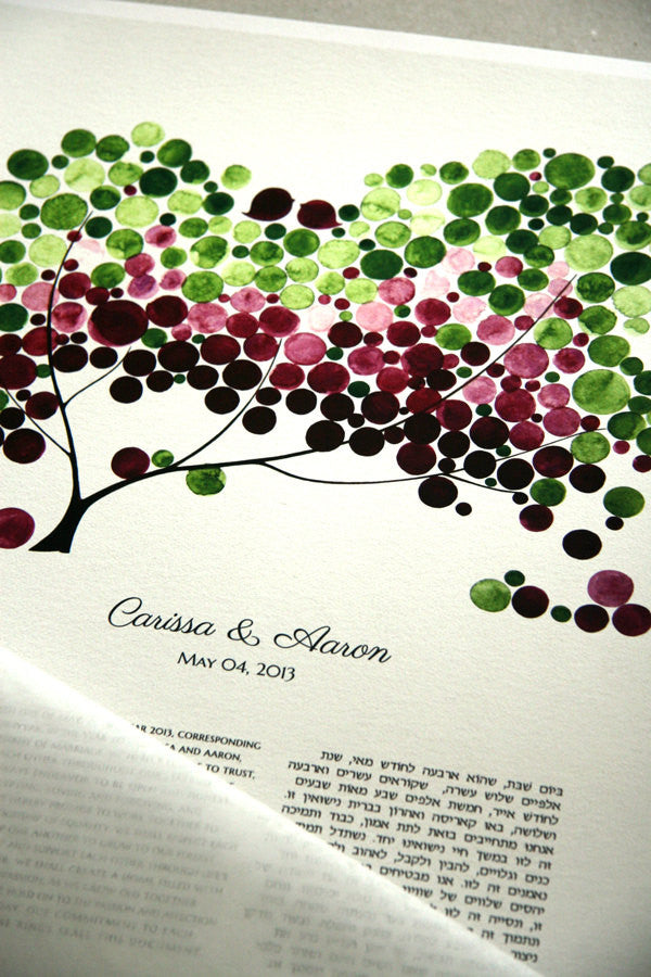 Modern Ketubah Tree of Life and Love Birds