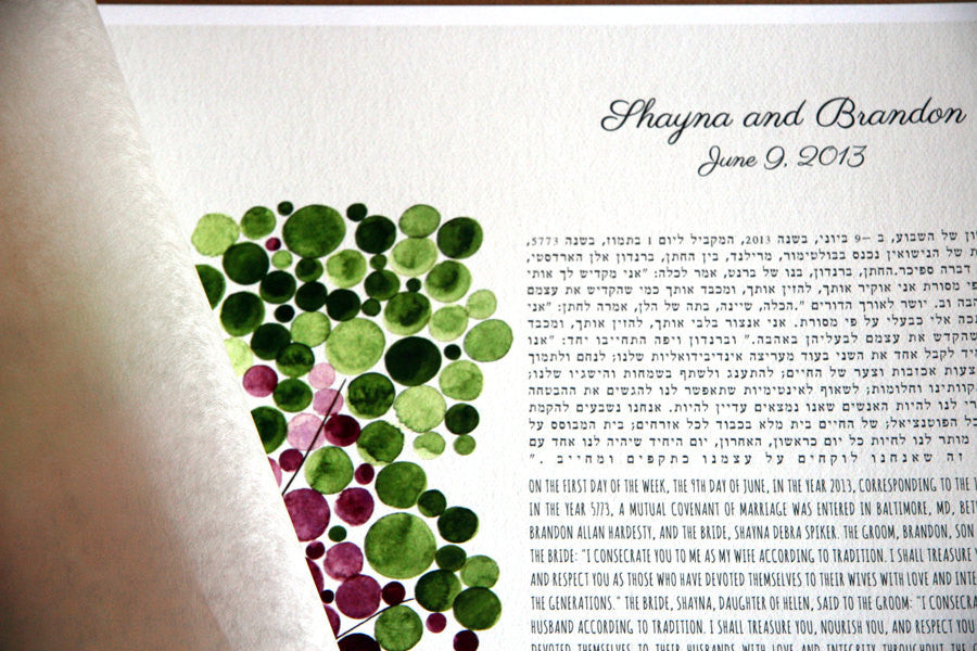 Modern Ketubah Tree of Life and Love Birds