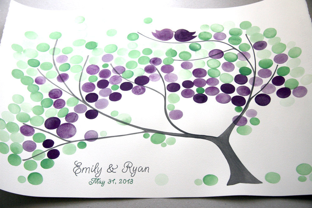 Signature Wedding Guest Book Tree Alternative - 150 guest signatures Large Custom Watercolor guestbook, Event Tree Guest book, tree of life