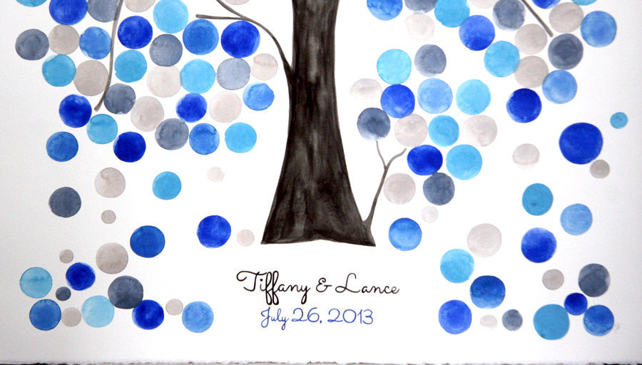 Custom Anniversary Guest Book - Wedding guestbook, Event Tree, love birds, abstract, tree of life