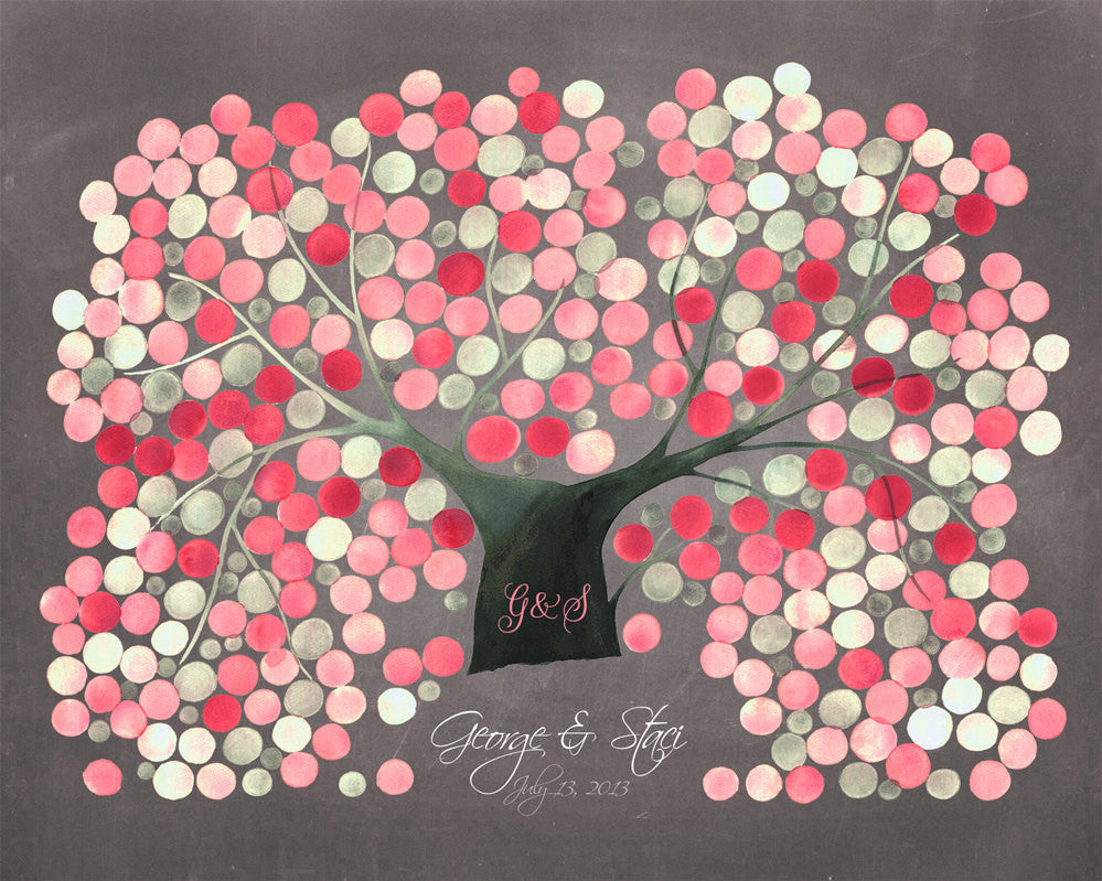 Sakura Wedding Guest Book Alternative CHRYSANTHEMUM CHERRY TREE