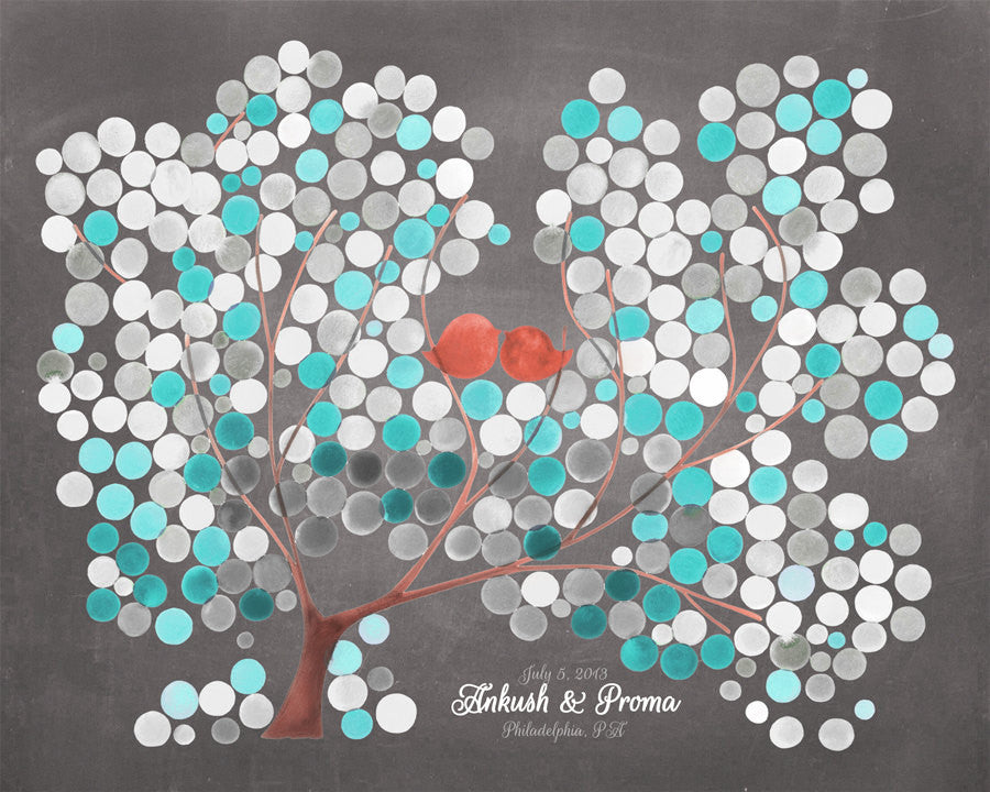 Modern original Guestbook - WATER OAK TREE