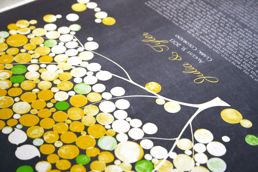Modern Ketubah Yellow Blush