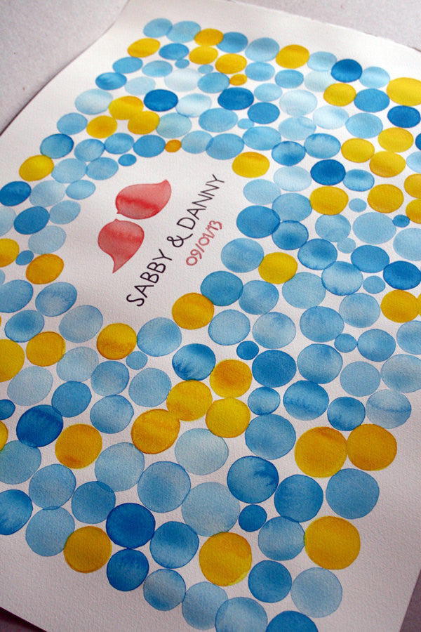 Watercolor Wedding Guest Book Signature Pattern - 200 guest signatures Guest book alternative, wedding penny tiles, Stone watercolor