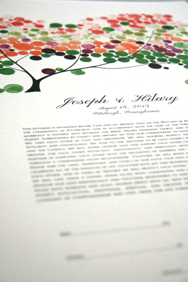 Jewish Ketubah marriage ceremony - JAPANESE BIGLEAF MAGNOLIA