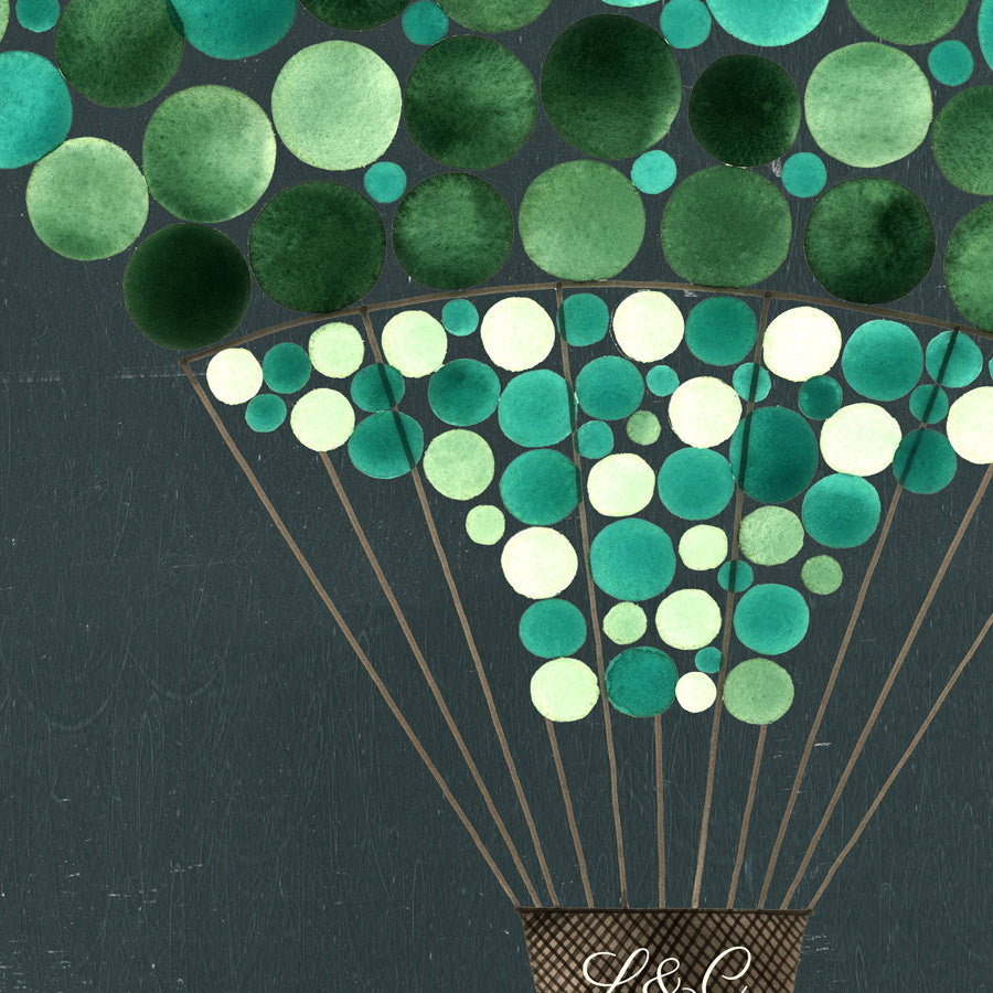 Original Unique Guest Book Print - Hot Air Balloon