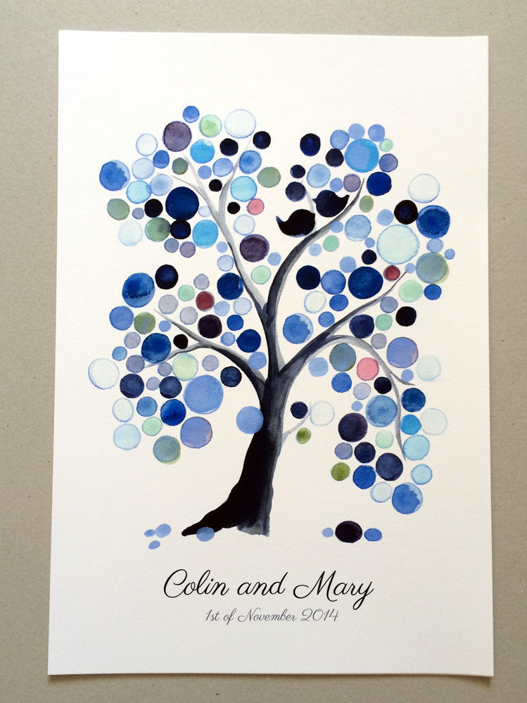 Watercolor Wedding Guest Book Tree WEEPING WILLOW TREE