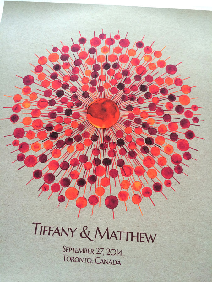 Custom Wedding Guestbook - Ball Ray mid century modern inspired