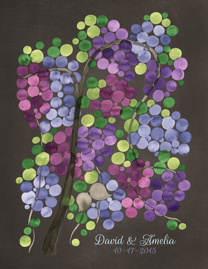 Rustic Wedding keepsake gift art print GRAPE VINE RED