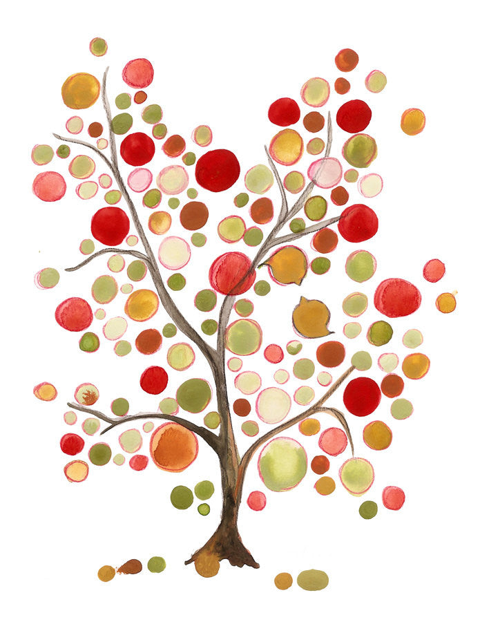 HAPPY GREENS Tree art print