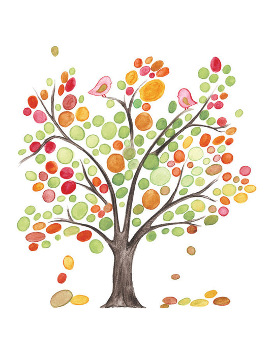 SPRING LOVE BIRDS TREE art print