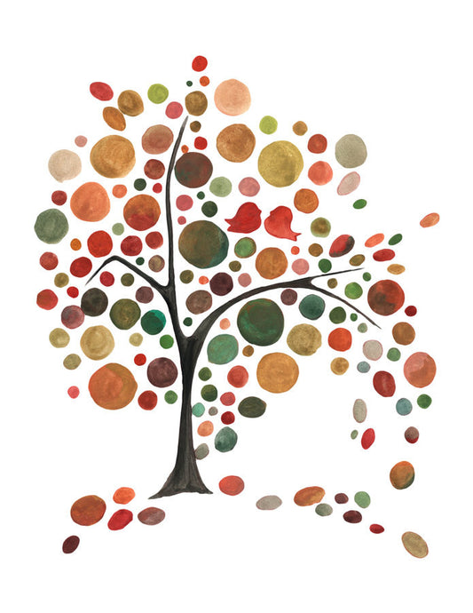 WINDY DAY FALL TREE art print