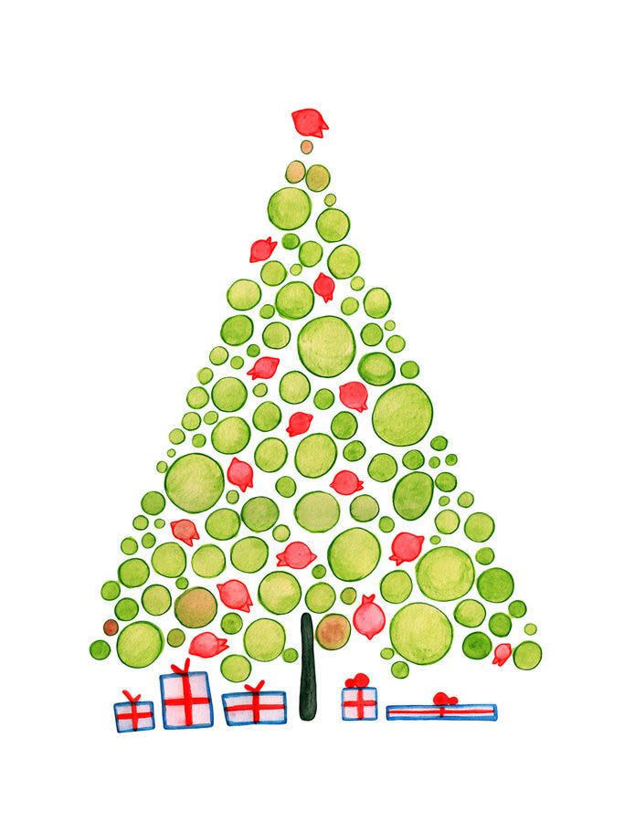 CHRISTMAS PRESENTS TREE art print