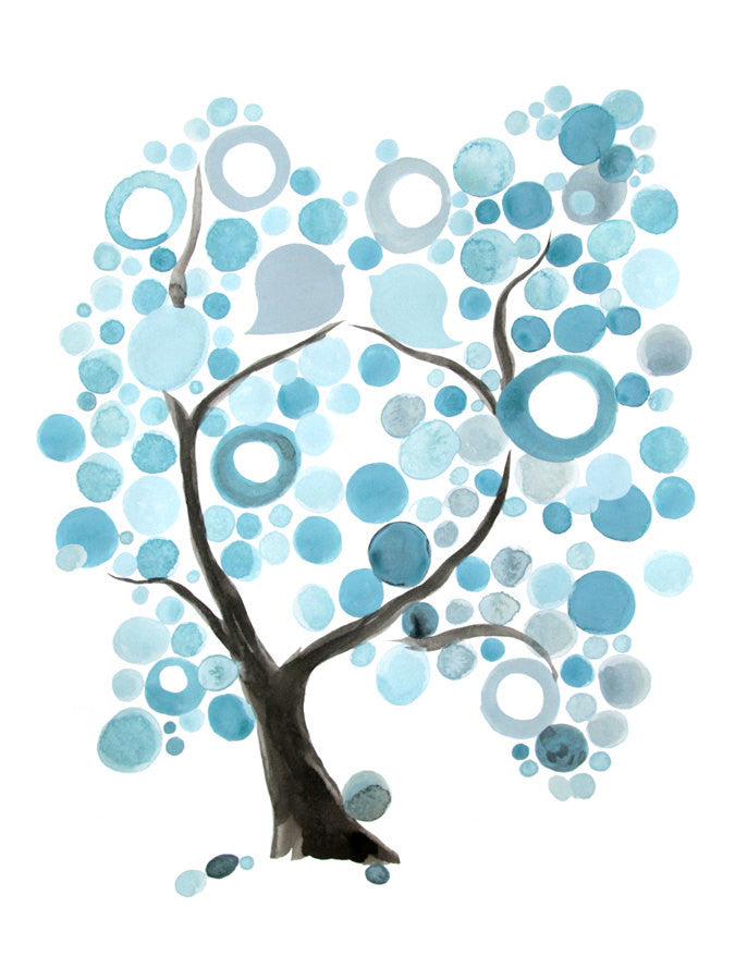 BLUE TREE OF LIFE art print