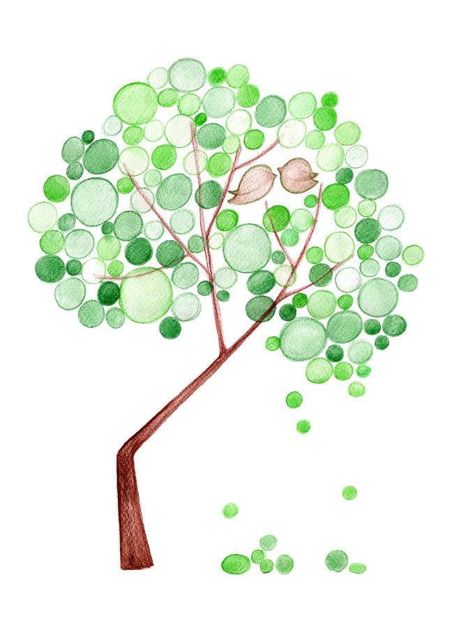 CRANKED BIRDS TREE art print