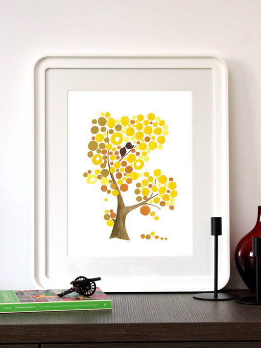 MUSTARD LOVE BIRDS art print