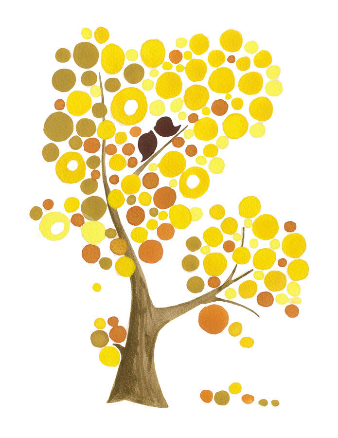 MUSTARD LOVE BIRDS art print