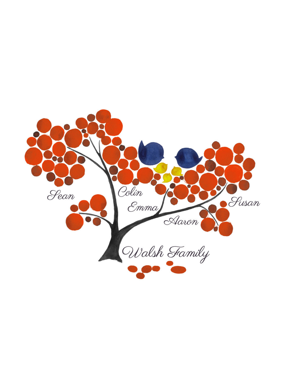 FAMILY TREE print, wall art wall decor, room decor, art poster, Anniversary, Special Day Family Tree, Birthday