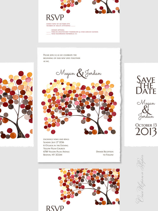 DIY Printable Custom Wedding Card Package - Save the Date, Wedding Invitations, RSVP, Thank You Cards