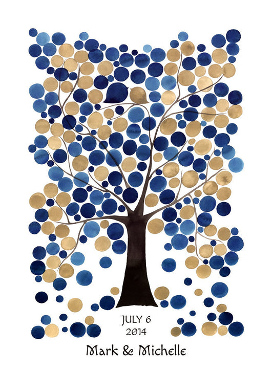 Wedding Guest Book Alternative Print - WINTER OAK TREE
