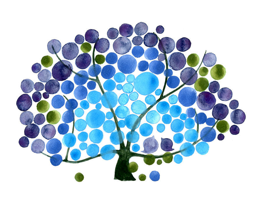 BLUE SKY PEACOCK watercolor art print