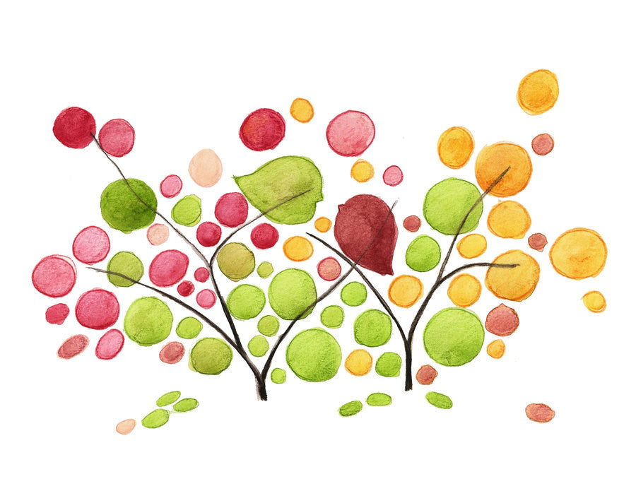 ECO LOVE BIRDS BUSH art print