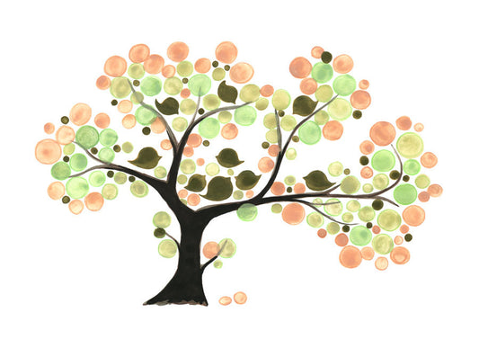 TEA PARTY TREE watercolor art print