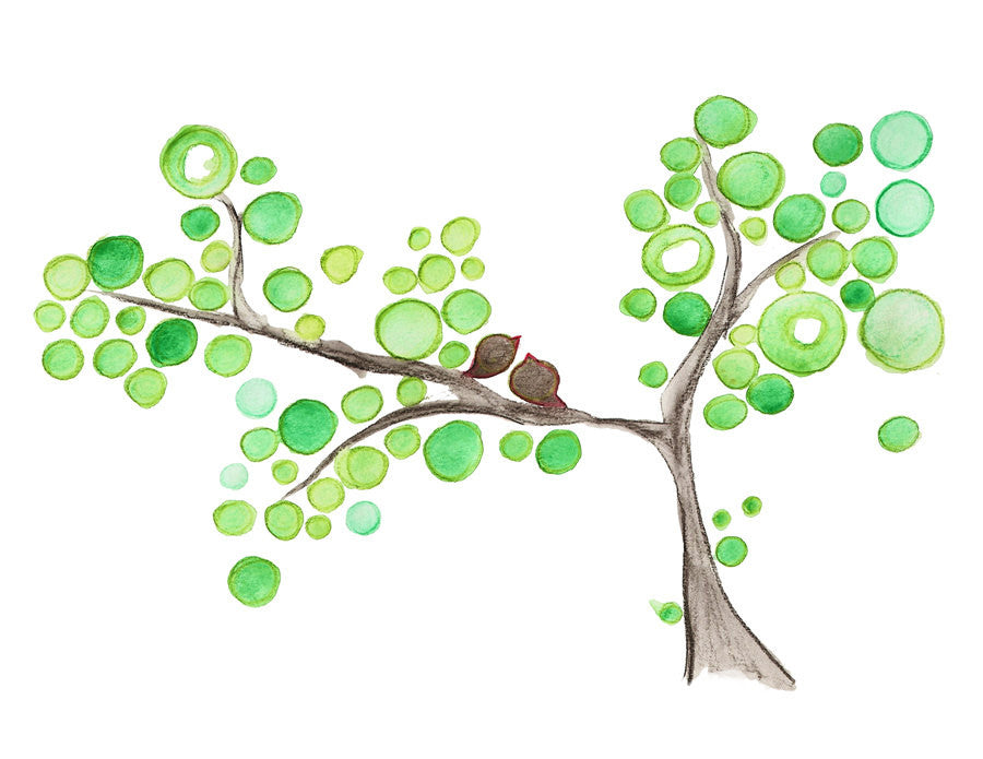 EARLY BIRDS TREE art print