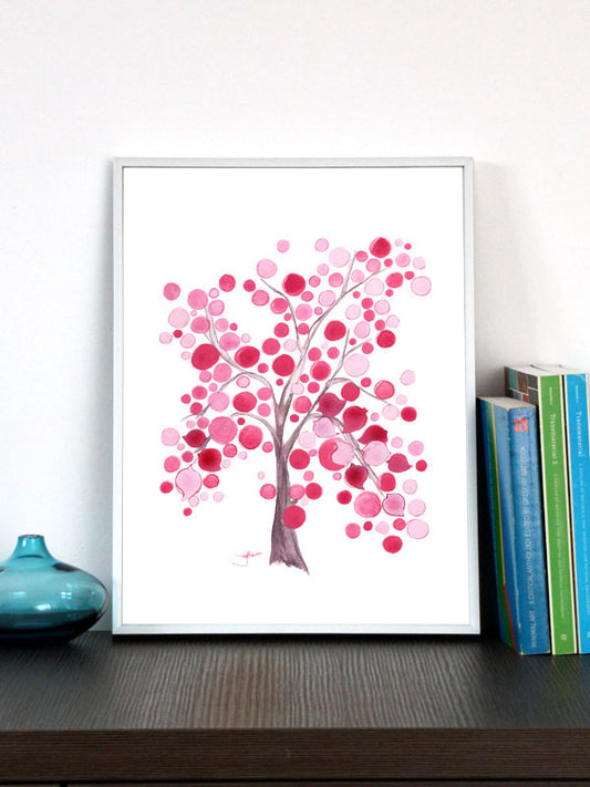 PINK PARTY TREE art print