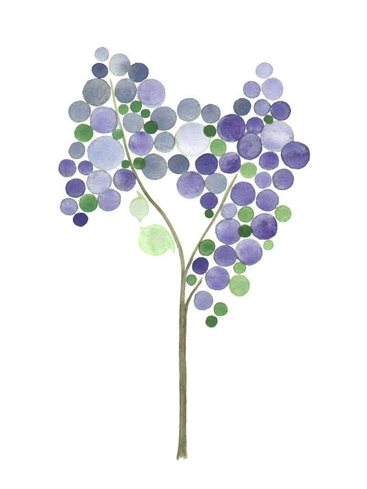 PURPLE LILAC TREE watercolor art print