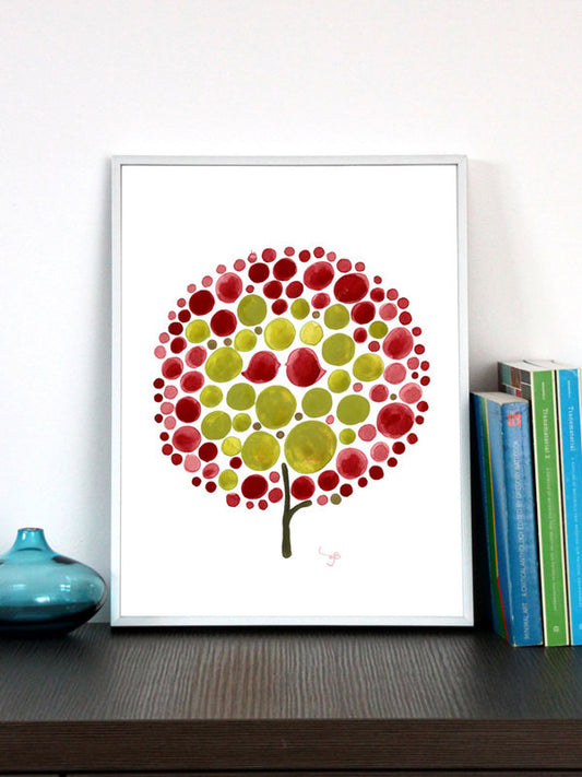 RED BALLOON TREE art print