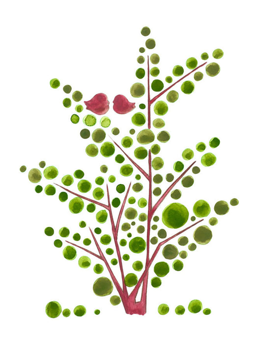 RED GREEN SPRING TREE art print