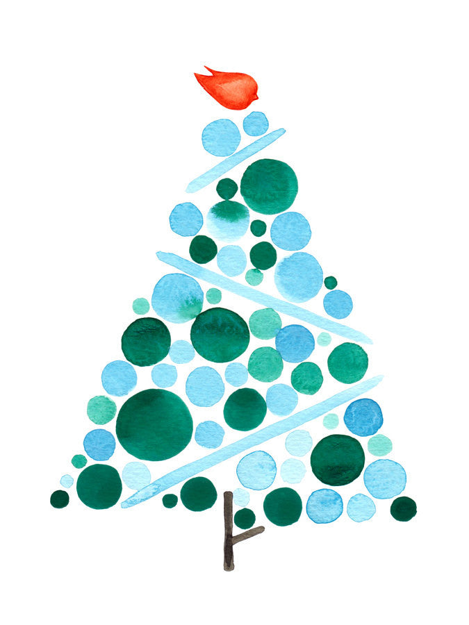 BLUE CHRISTMAS TREE art print