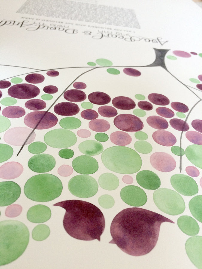 Painted Ketubah Watercolor Calligraphy - ARTISTIC CALLIGRAPHY KETUBAH - museum quality abstract minimalist painting Jewish marriage contract