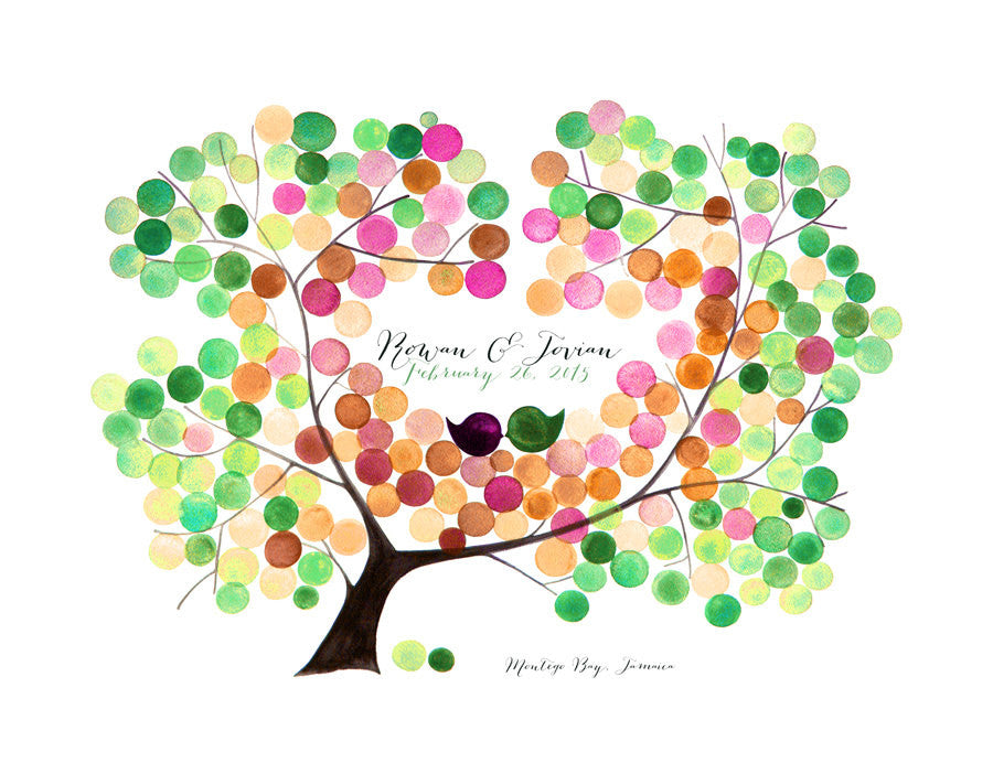 Wedding Guest Book AMUR MAPLE TREE print