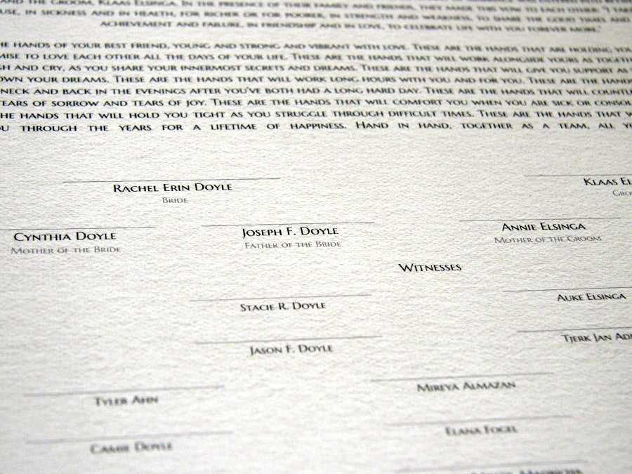 Ketubah design - JAPANESE BIGLEAF MAGNOLIA - custom layered colors