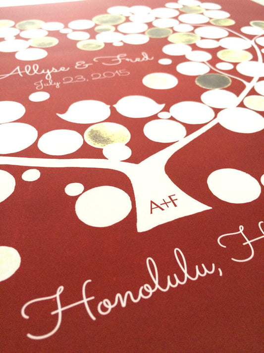 Wedding guest book tree print - BEACH PLUM TREE